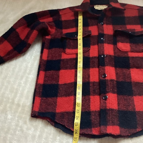 VINTAGE MELTON OUTERWEAR RED PLAID WOOL JACKET - Picture 6 of 11